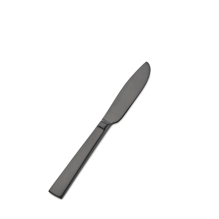 Bon Chef Roman, Butter Spreader, Flat Handle, Matte Finish, 13/0, 6.88" - Black Matte , set of 12 S3713BM